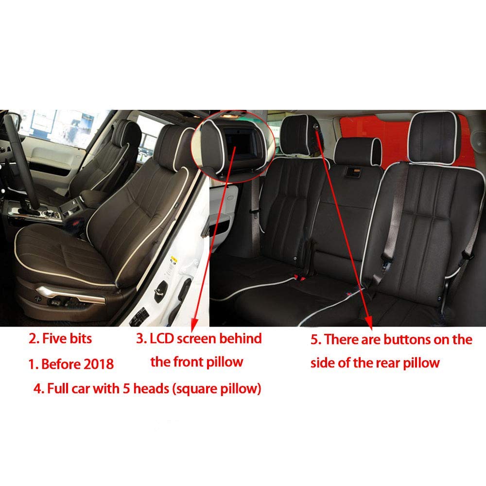 Premium Custom Leather Seat Covers for Land Rover Range Rover 5-Seat (2013-2015) - Red LCD Screen Protection | Luxury Car Interior Upgrade for Road Trips & Daily Commute