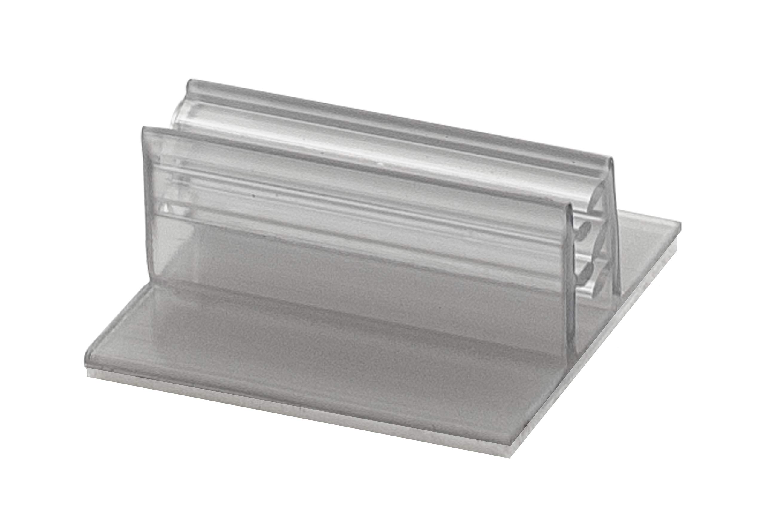 Supergrip Sign Holder - 1”W x 1”D Clear Plastic Price Tag Display with Bottom Adhesive (Pack of 10) - Perfect for Retail Shelves, Product Pricing & Store Advertising