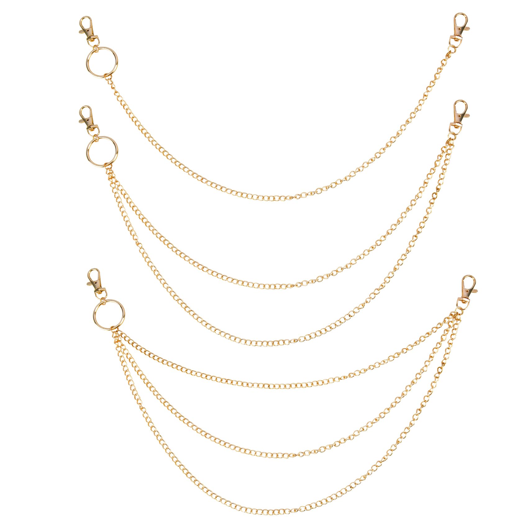 3-Piece Stylish Jeans Chains for Men & Women - Trendy Wallet & Pants Accessories - Perfect for Casual Outfits, Hip-Hop Fashion & Streetwear Looks