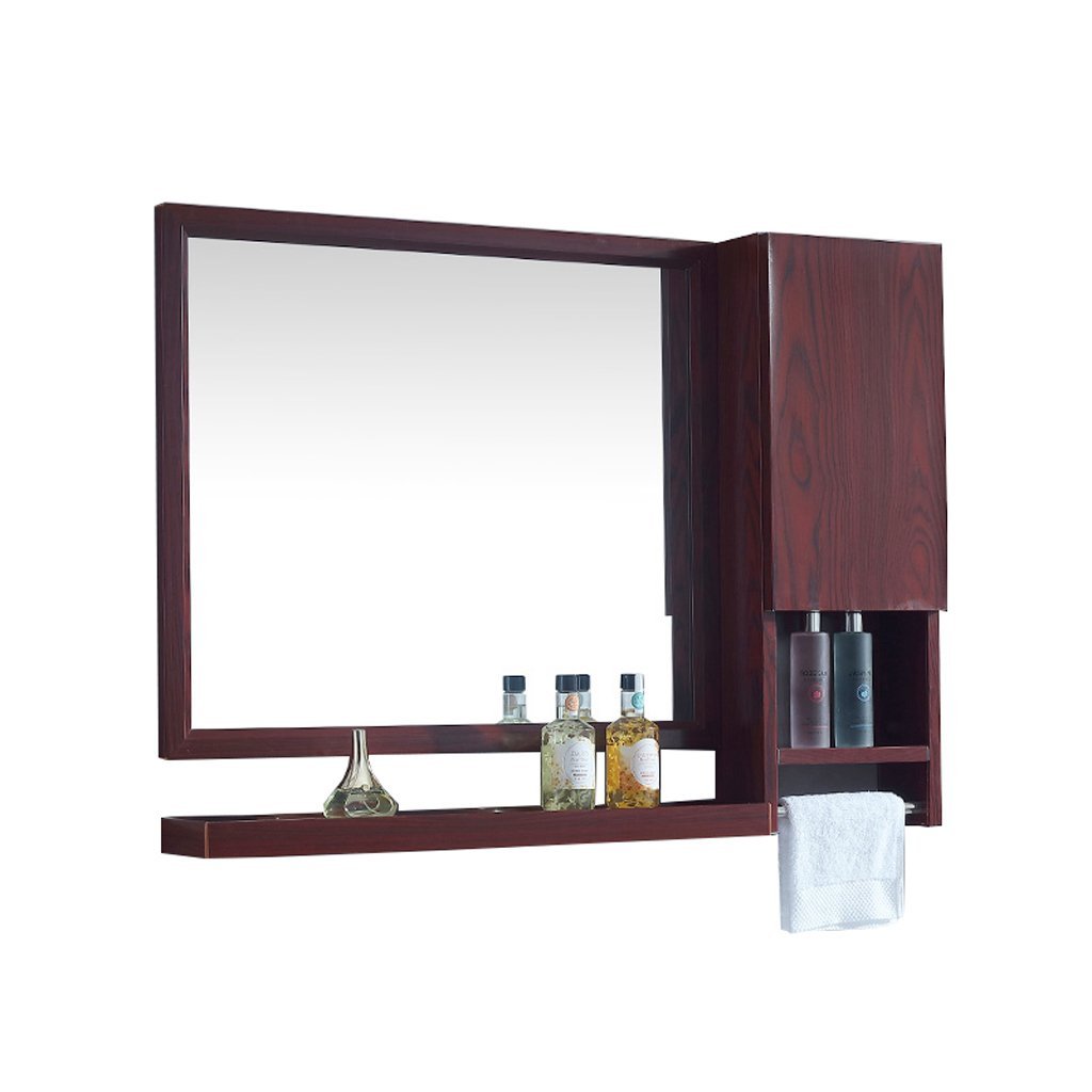 Wall-Mounted Aluminum Bathroom Mirror Cabinet with Makeup Vanity & Storage Shelf - Waterproof & Washable for Bathroom Organization & Cosmetics Storage