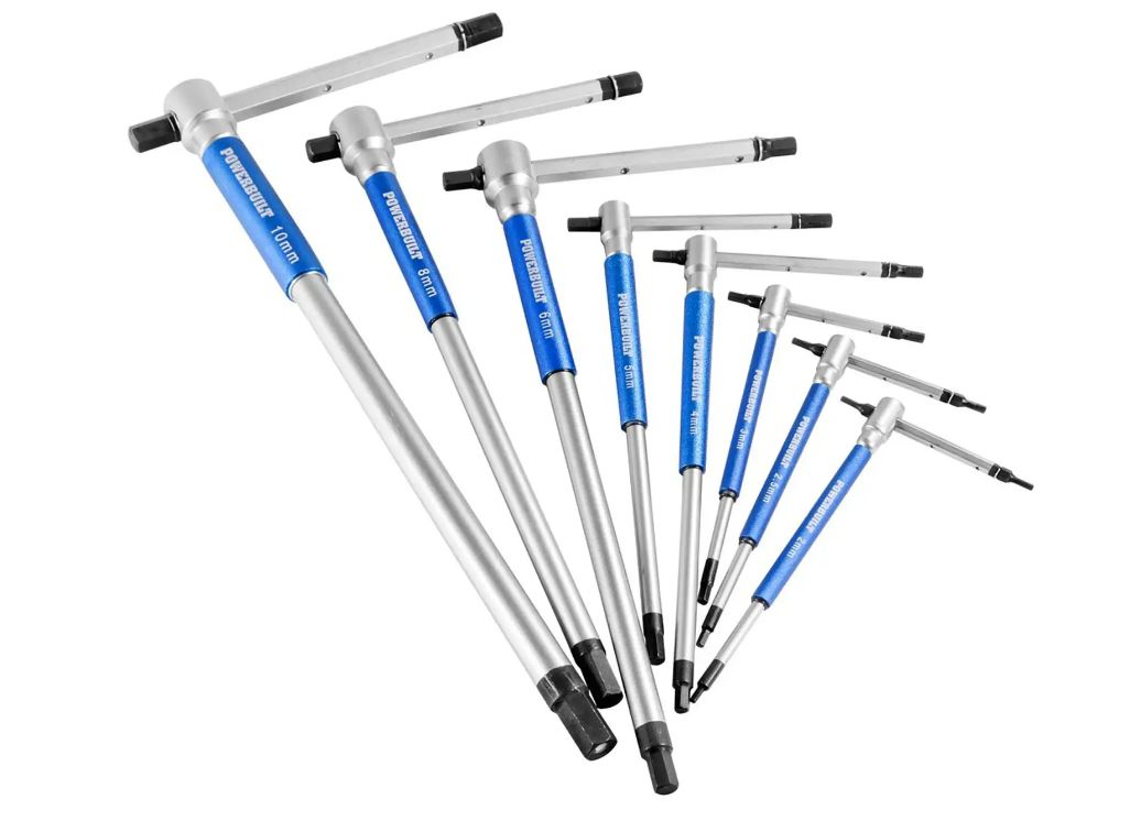 8-Piece T-Handle Allen Wrench Set - Metric & SAE Hex Key Set for Bikes, Furniture & Automotive Repair - Durable Steel Construction for Professional & DIY Use