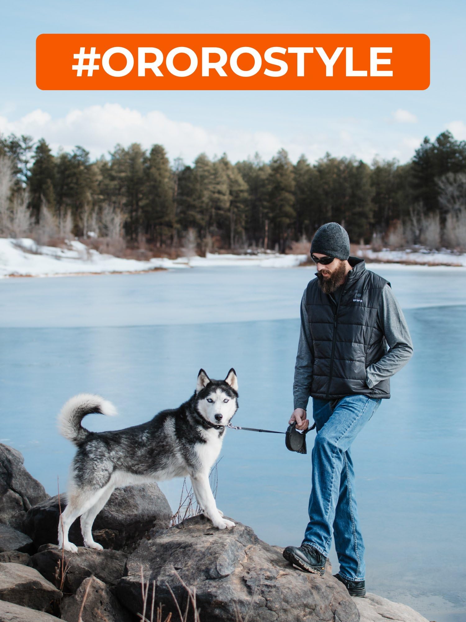 ORORO Men's Lightweight Heated Vest with Rechargeable Battery Pack - Winter Warm Electric Jacket for Outdoor Activities, Camping & Work - USB Heating Coats (Charger Not Included)
