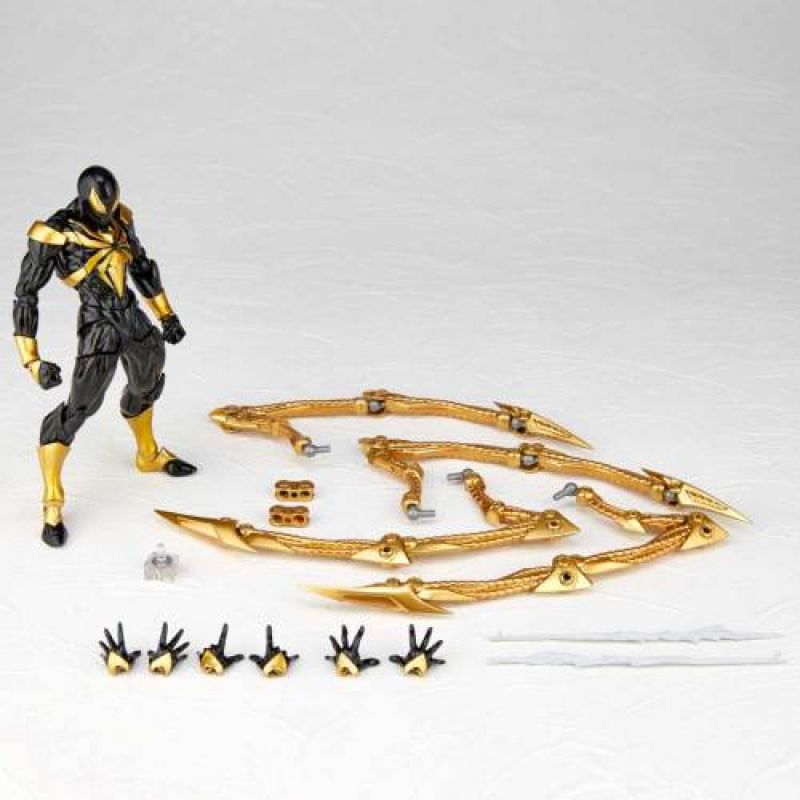 Amazing Yamaguchi Revoltech No. 023EX Iron Spider Black Version - Limited Edition Marvel Action Figure for Collectors | Perfect for Display, Photography & Comic Book Enthusiasts