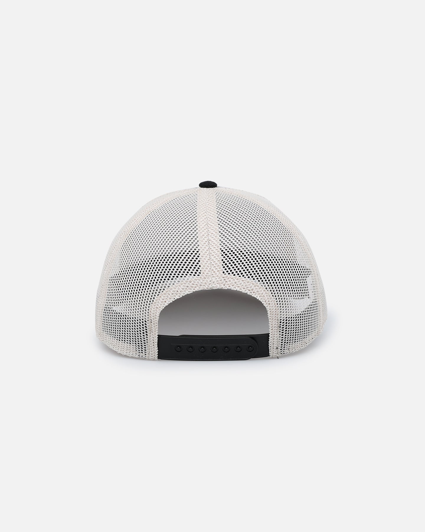 American Needle Twill Valin Patch Trucker Snapback Hat - Ivory/Black Vintage Style for Casual Wear & Street Fashion