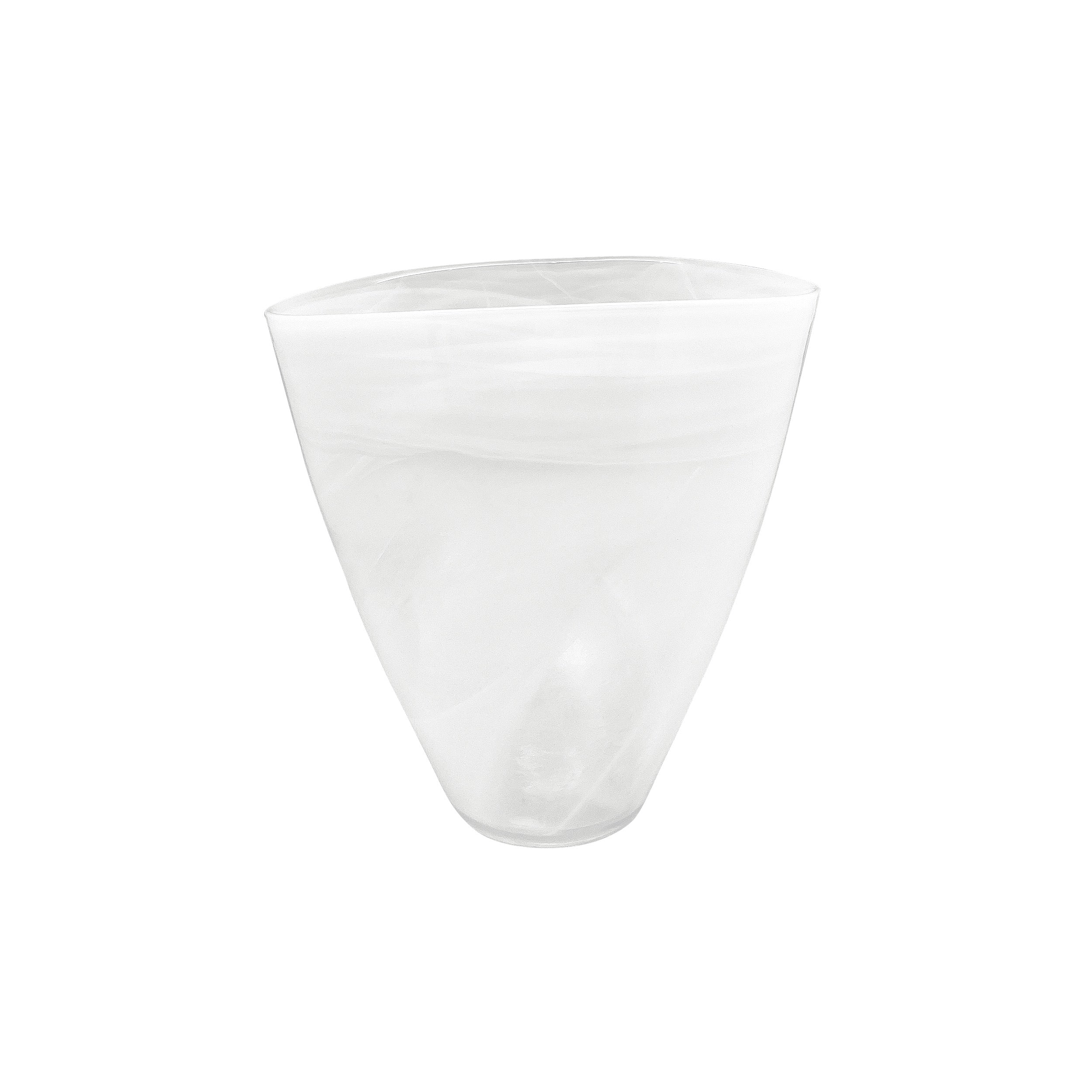 Alabaster White Large Oval Vase - Elegant Home Decor for Living Room, Wedding Centerpiece, Floral Arrangement