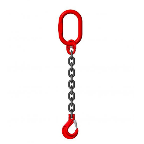 High-Quality Grade 8 22mm 15-Ton Single Leg Chain Sling - Heavy Duty Lifting Equipment for Construction, Rigging & Industrial Applications
