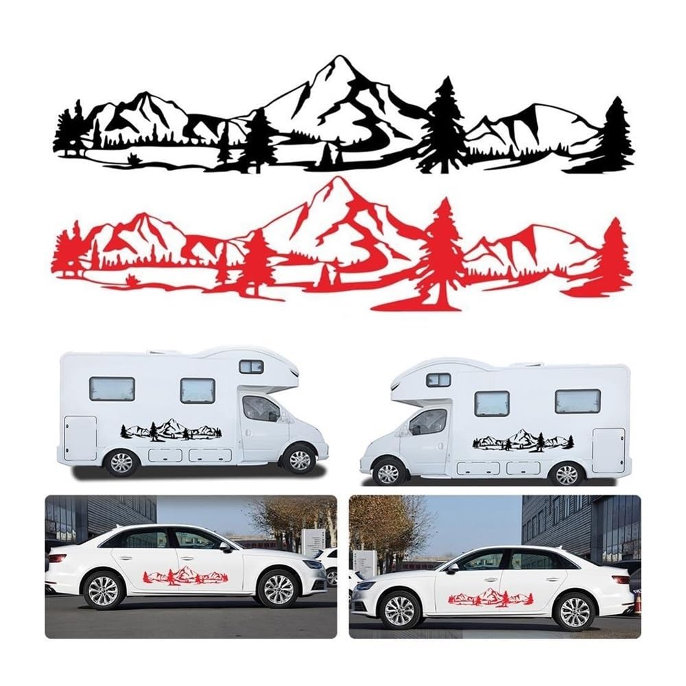 150cm RV Sticker Tree Decal - Mountain Forest Vinyl Graphic Kit for Camper & Trailer - Perfect for Outdoor Enthusiasts