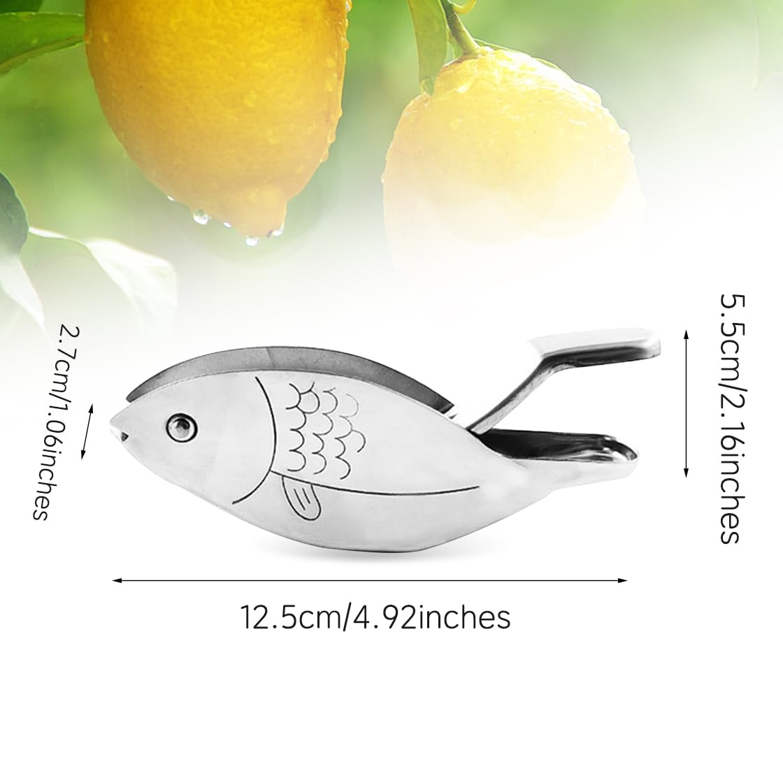 2-Pack Fish Shaped Lemon Juicer - Manual Citrus Press for Oranges, Lemons, Limes & Pomegranates - Portable Hand Squeezer for Kitchen, Bar, Camping & Outdoor Use