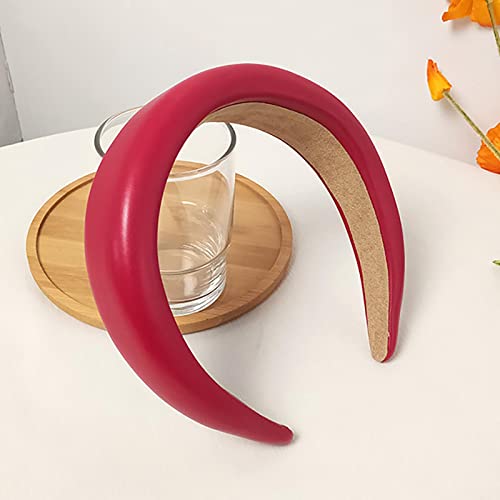 LCSD Women's Fashion Headband - 4cm Wide Faux Leather Padded Hair Band, Solid Color Simple Design for Everyday Wear | Perfect for Work, Gym, and Casual Outfits