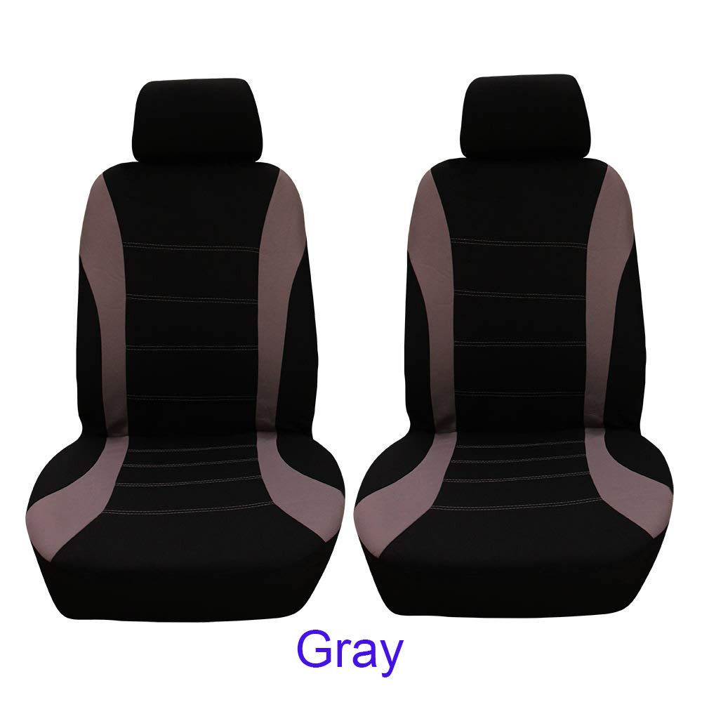 4-Piece Car Seat Cover Protector Set - Dustproof, Comfortable Front Seat Covers in Gray & Black | Universal Fit for Cars, SUVs & Trucks | Easy Installation & Machine Washable
