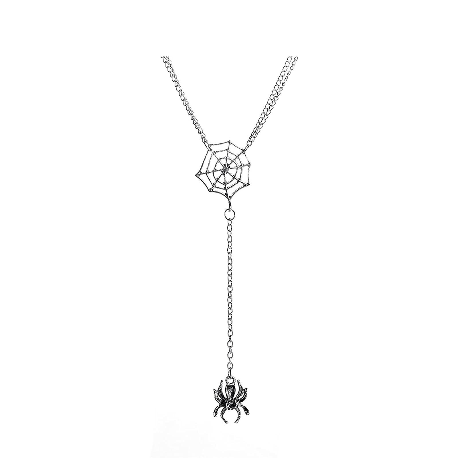 Halloween Sexy Steel Alloy Antique Charm Chain Necklace - Stainless Steel Long Necklaces for Women - Perfect for Costume Parties, Cosplay & Gothic Fashion