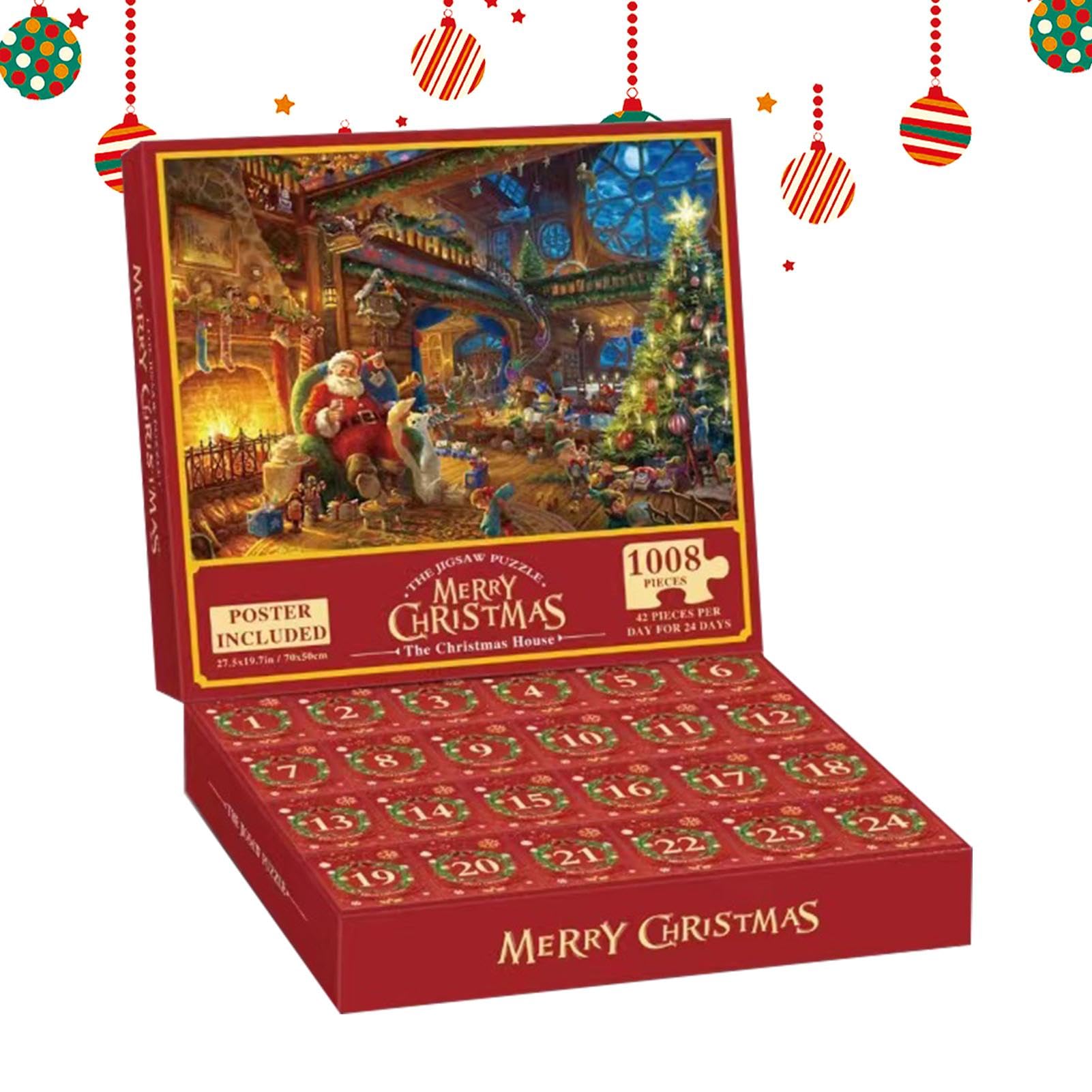 Christmas Countdown Puzzle - 24-Day Advent Calendar Puzzle for Adults & Kids, Holiday Puzzle Game for Family Fun | Perfect for Christmas Decor, Gift Giving & Festive Countdown Activities
