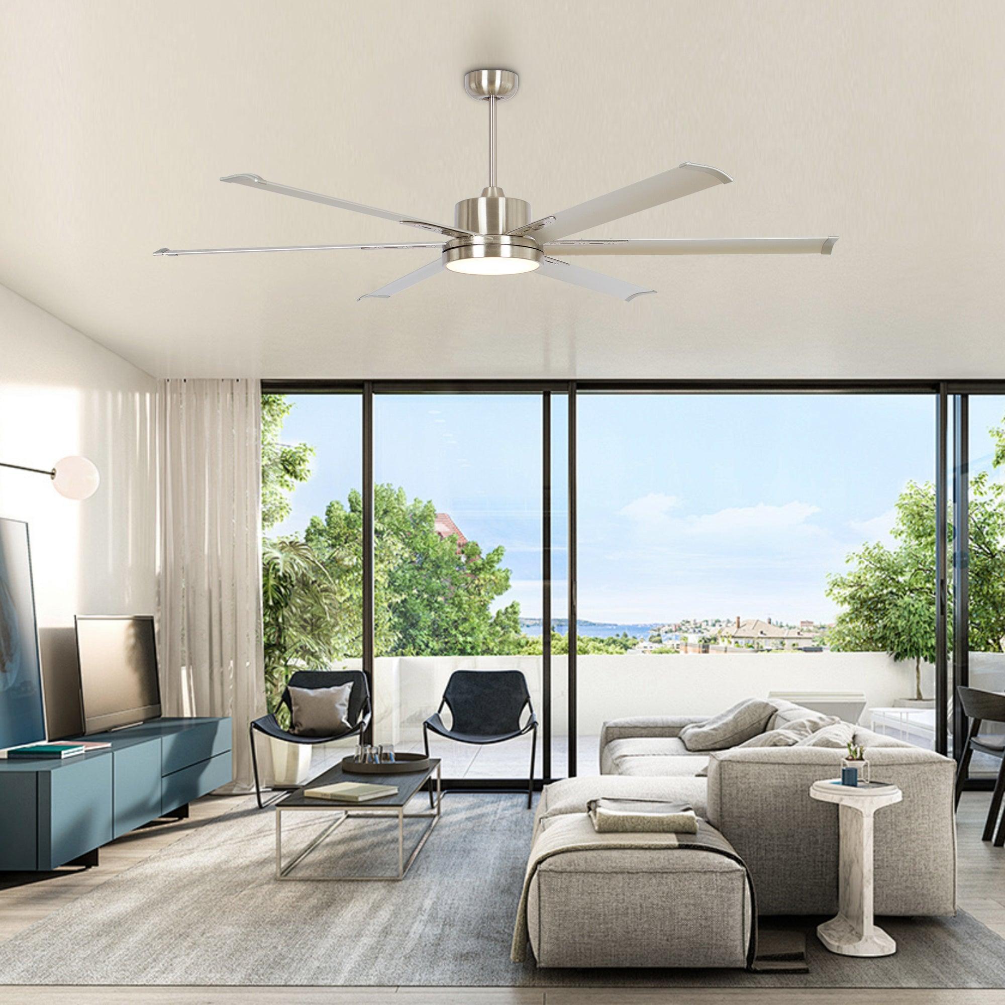 65 Inch Modern Ceiling Fan with DC Motor, LED Light, Remote Control - Quiet & Energy Efficient for Living Room, Bedroom, Patio