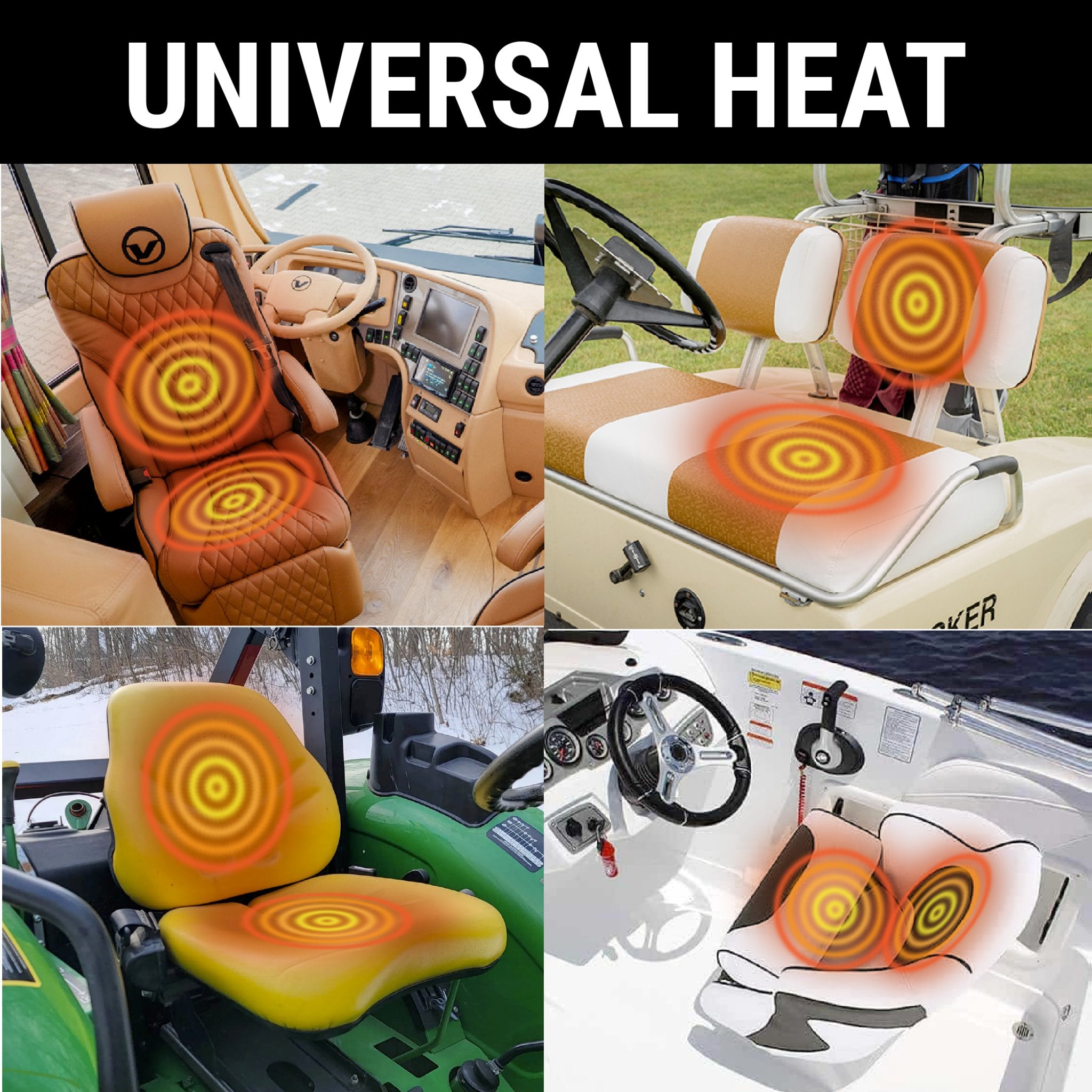 1901-1907 Oldsmobile Model F Carbon Fiber Heated Seat Kit with High/Low Switch - 2 Heating Elements for Single Seat - Winter Car Comfort Upgrade for Classic Cars