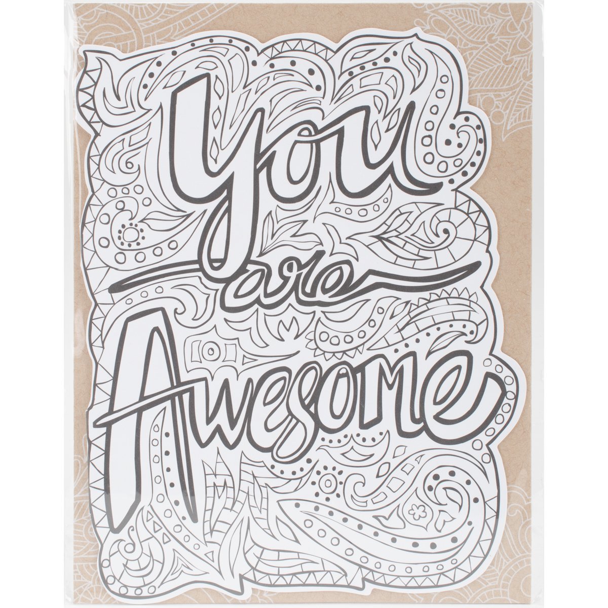 You Are Awesome! Inspirational Coloring Note Card - Perfect for Gifts, Encouragement & Relaxation