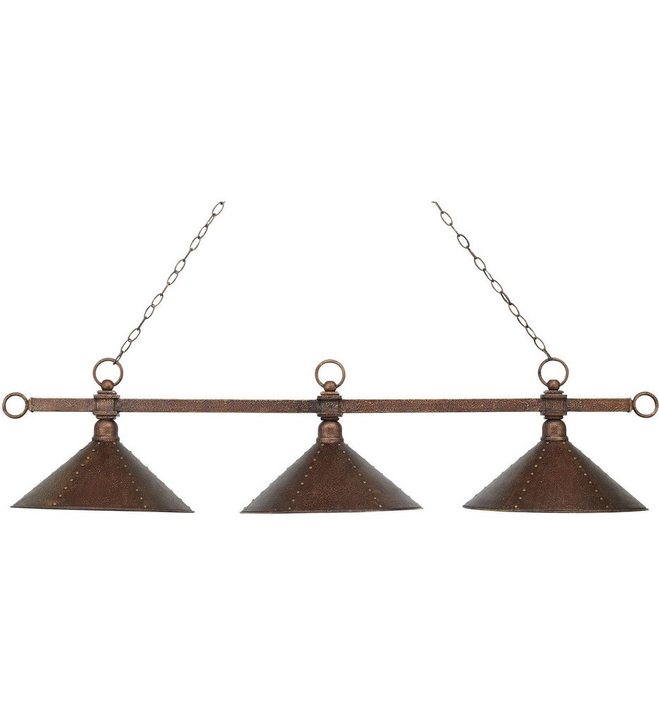 ELK Lighting Designer Classics 3-Light Island Pendant Light in Copper with Hammered Iron Shades - Includes Energy Efficient LED Bulbs for Kitchen Island, Dining Room, or Bar Lighting