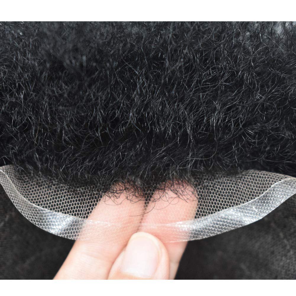 Afro Curly Men's Toupee - 8