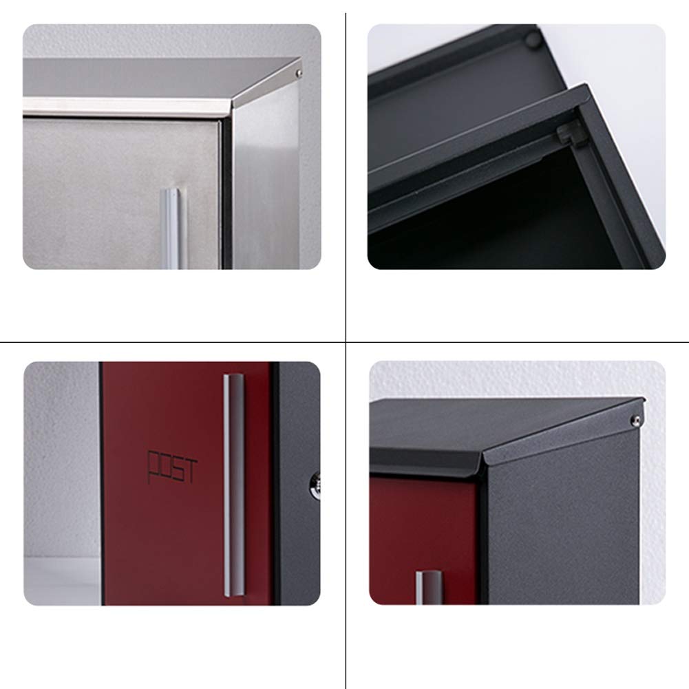 Outdoor Wall Mounted Mailbox with Lock - Wrought Iron Rustproof Letter Box in White | Perfect for Homes, Apartments & Offices