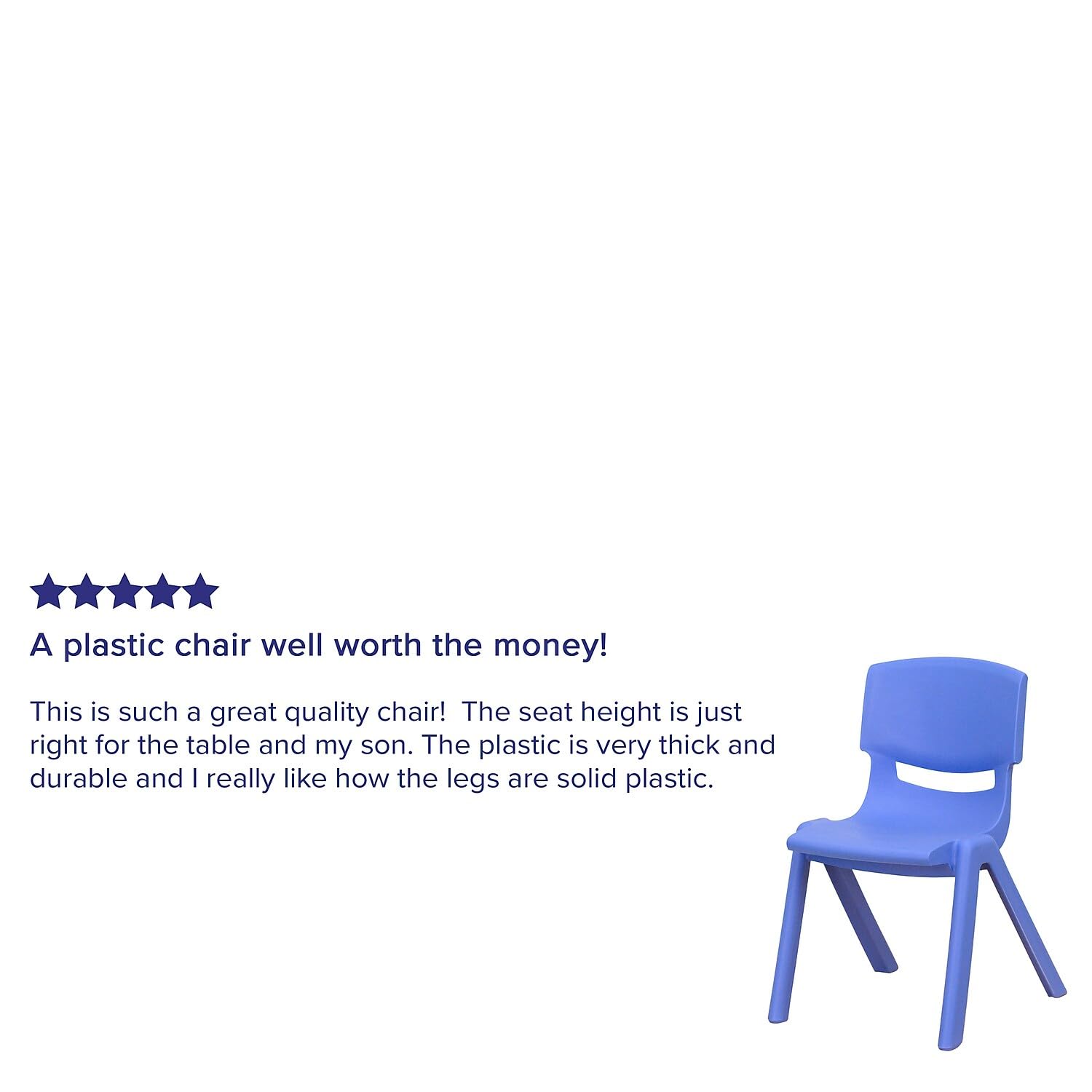 Flash Furniture Whitney 10-Pack Blue Plastic Stacking School Chairs - 12