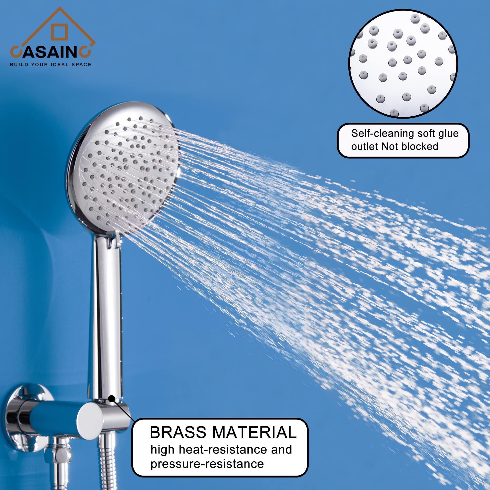 CASAINC Complete Shower System with Tub Spout - 9.5