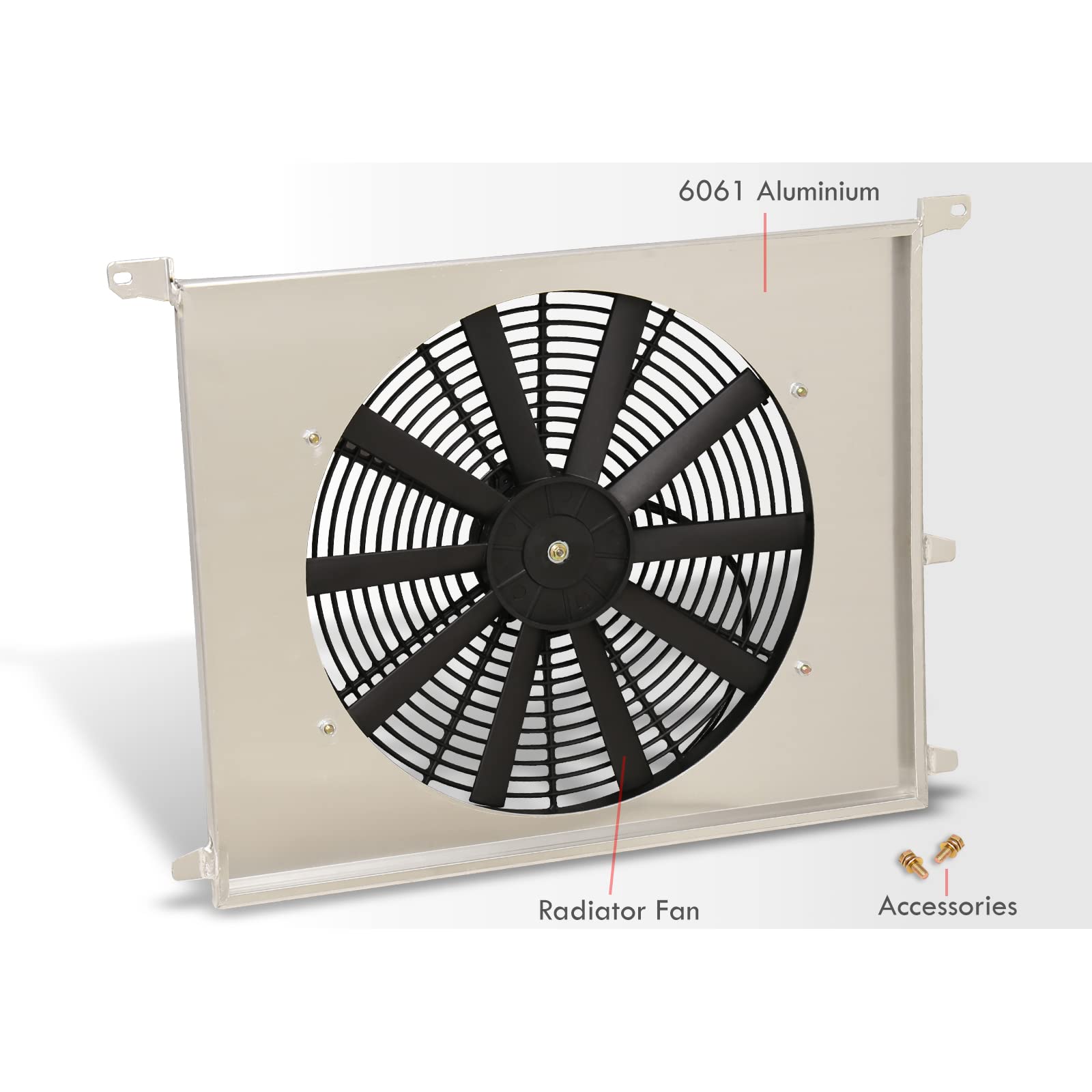 Aluminum Radiator Fan Shroud Kit with 16