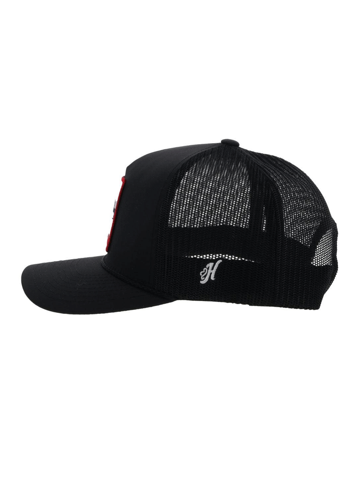 Hooey 2274T BK Pabst Blue Ribbon High Profile Snapback Hat - Black Adjustable Baseball Cap for Men & Women - Perfect for Sports, Outdoor Activities and Casual Wear