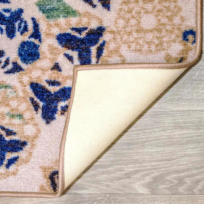 Thalia Damask Medallion Non-Slip Washable Indoor Area Rug - Soft Living Room Carpet, Bedroom Runner, Home Decor for Cozy Spaces