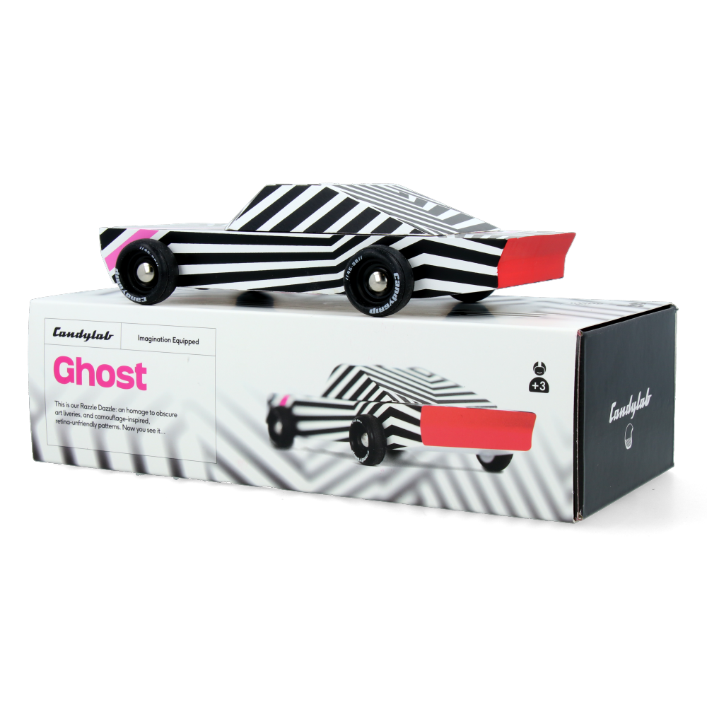 Candylab Ghost - Premium Handcrafted Wooden Toy Car for Kids | Unique Collectible Gift for Car Enthusiasts | Perfect for Birthday Presents, Christmas Gifts, and Display Collections