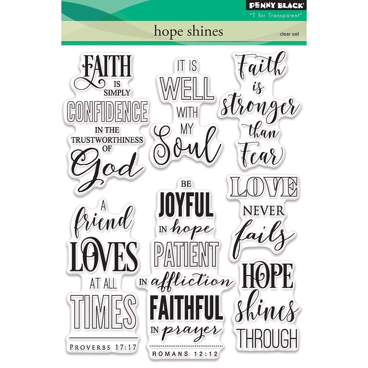 Penny Black Clear Stamps 5x7 - Hope Shines for Card Making