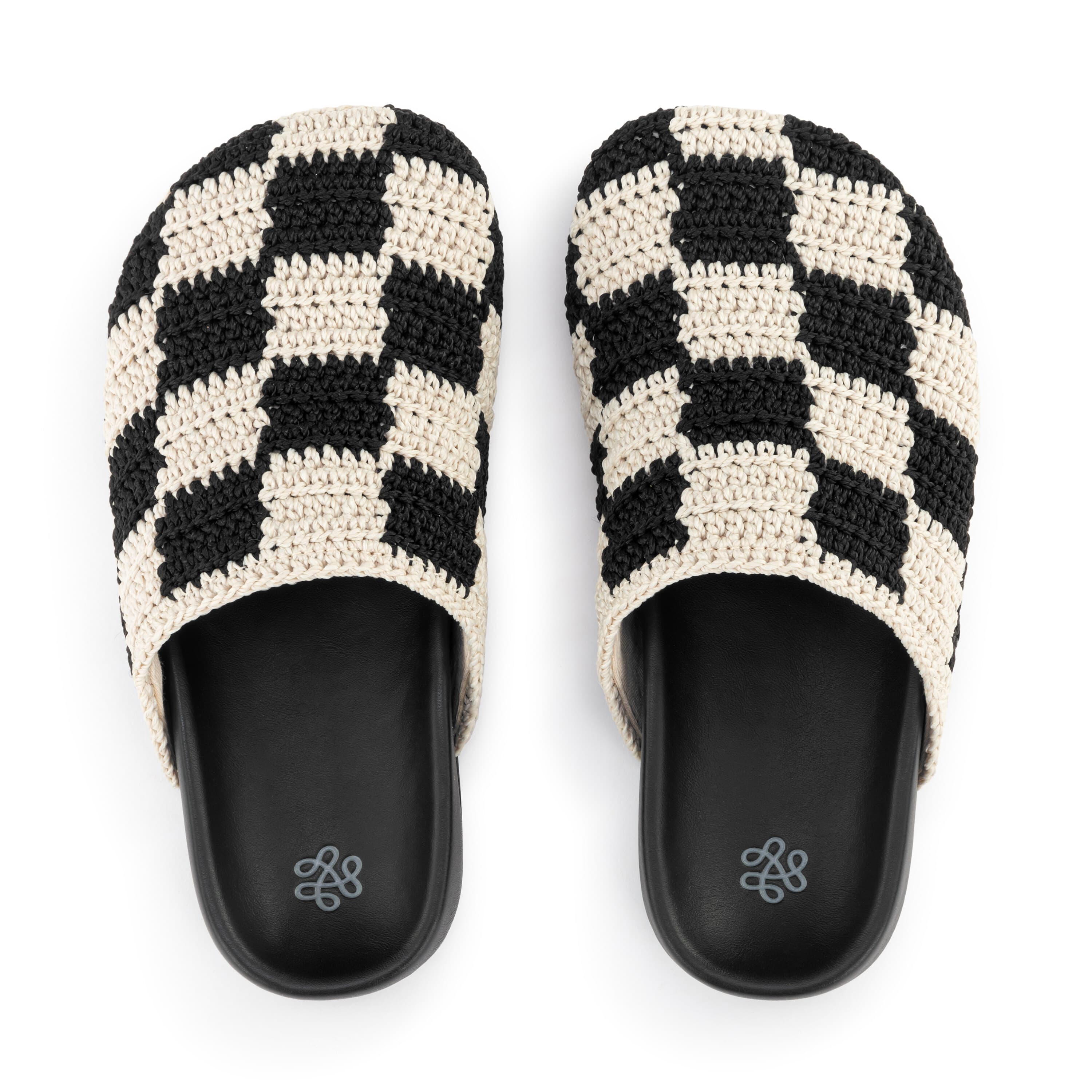 Bolinas Clog Kids Hand Crochet Black Check - Comfortable & Stylish Handmade Crochet Clogs for Toddlers & Children - Perfect for Indoor Play, Beach & Summer Outfits