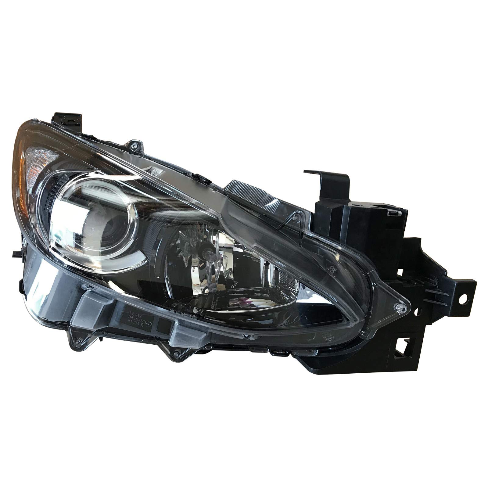 High-Performance Aftermarket Halogen Projector Headlights Assembly Set - Compatible with 2014-2016 Mazda 3 (Replaces MA2502144 & MA2503144) - Driver & Passenger Side Pair - Enhanced Night Visibility for Safer Driving
