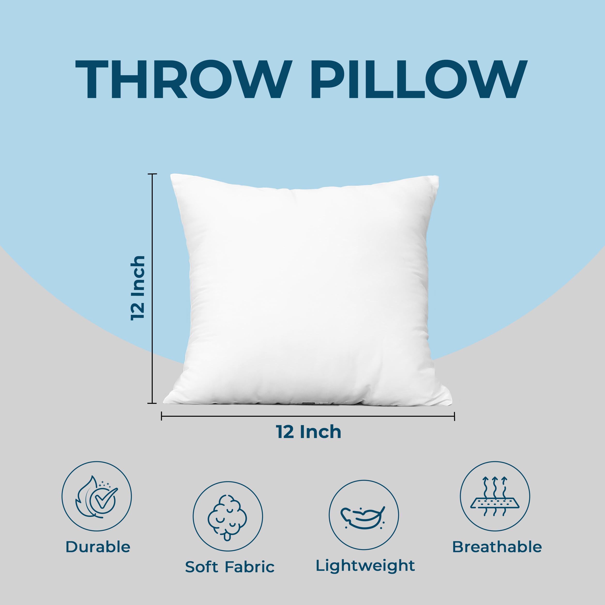 Utopia Bedding Throw Pillow Set of 24 (12x12 Inches) - Soft White Decorative Couch Pillows for Sofa, Bed & Home Decor | Perfect for Living Room, Bedroom & Dorm Room Styling