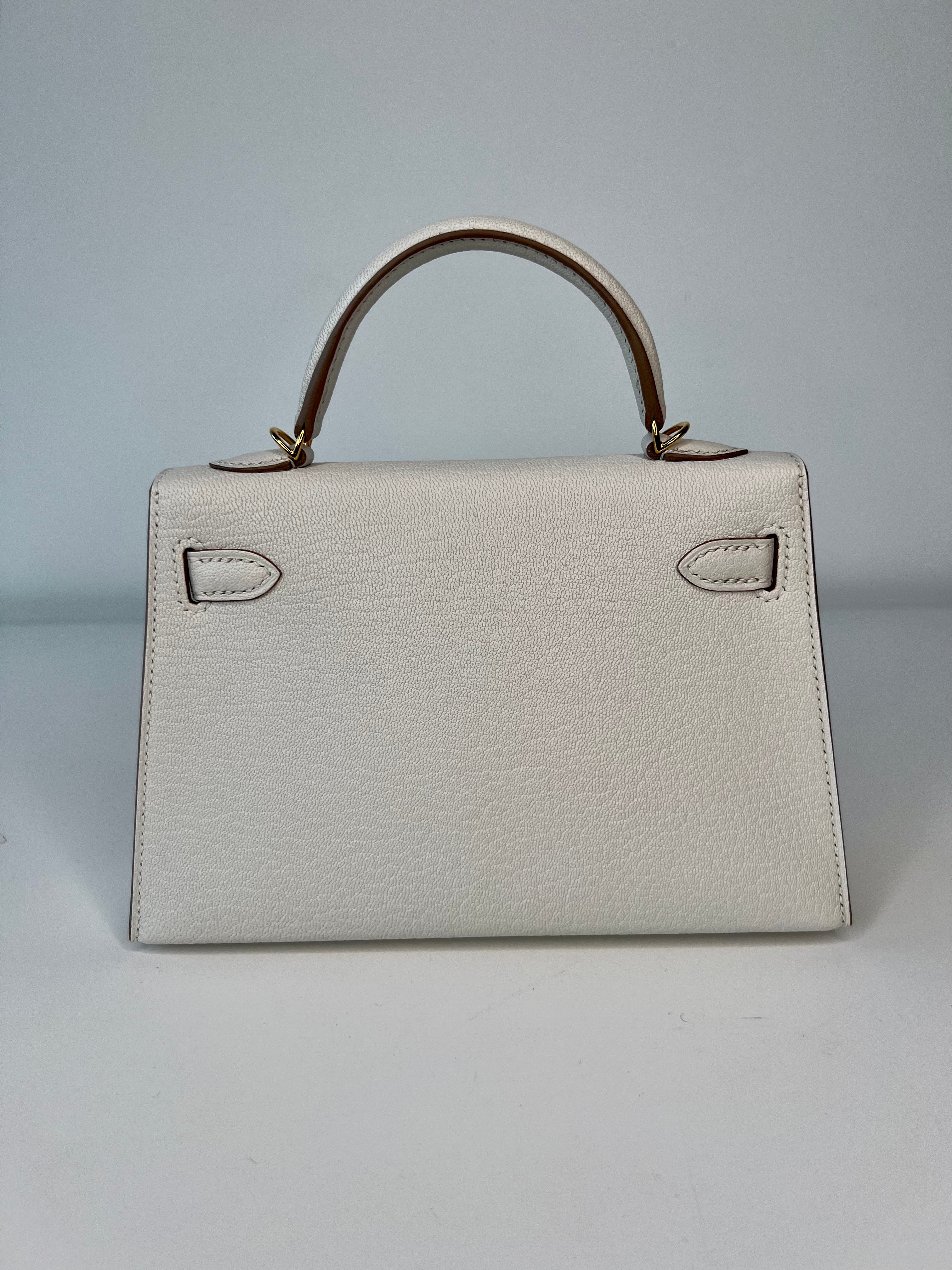 Hermes Kelly 20 Bag in Mushroom Chevre Leather with Gold Hardware - Luxury Handbag for Women, Perfect for Work, Parties & Special Occasions