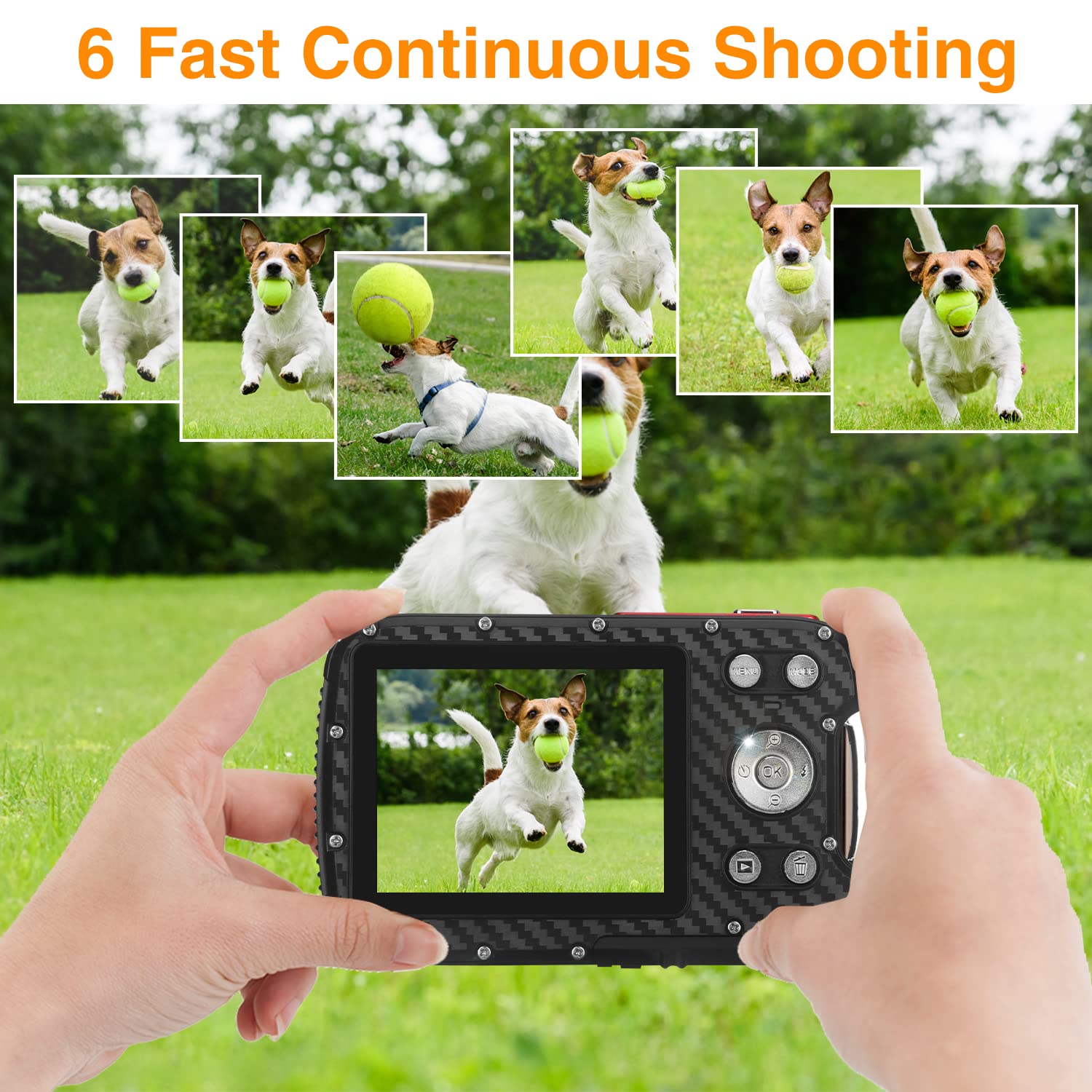 Waterproof Digital Camera 17FT Underwater, 30MP HD 1080P 2.8
