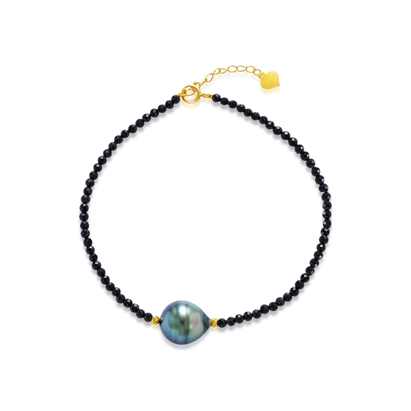 18K Solid Gold Tahitian Pearl Bracelet for Women - Elegant Handmade Jewelry Gift (KB00032) | Perfect for Weddings, Anniversaries & Special Occasions