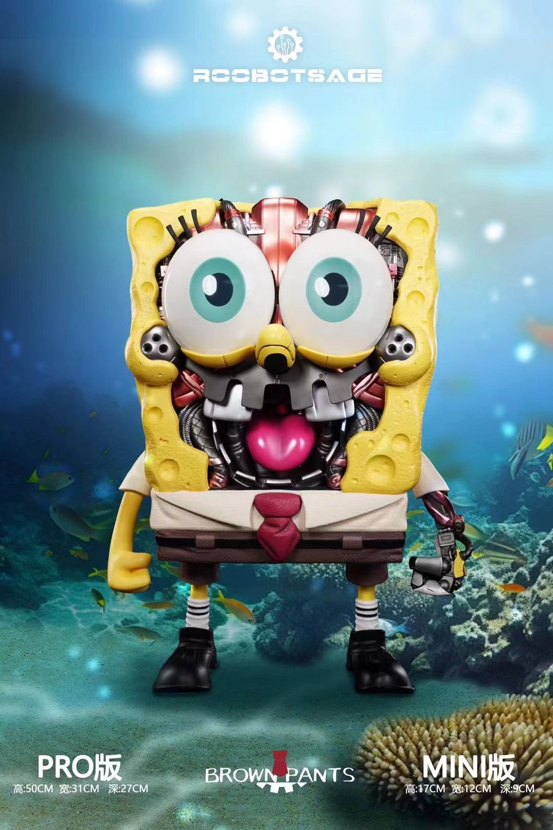 Cyberpunk SpongeBob Action Figure - Futuristic Collectible Toy for Fans | Perfect for Display, Gaming Setups & Cyberpunk Themed Decor