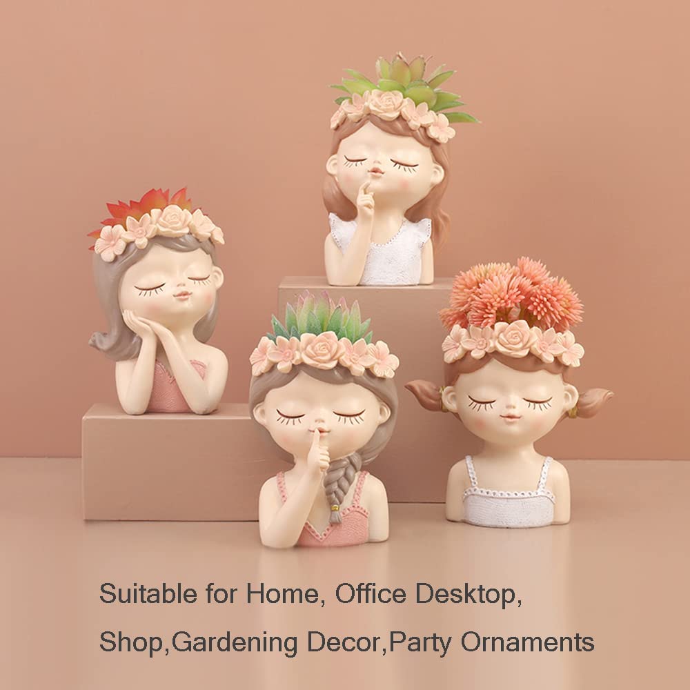 Small Cute Face Succulent Pots with Drainage Hole - Fairy Garden Planters for Indoor Plants, Tiny Cactus Containers - Perfect Gift for Plant Lovers & Home Decor - Ideal for Windowsills, Office Desks and Fairy Garden Displays