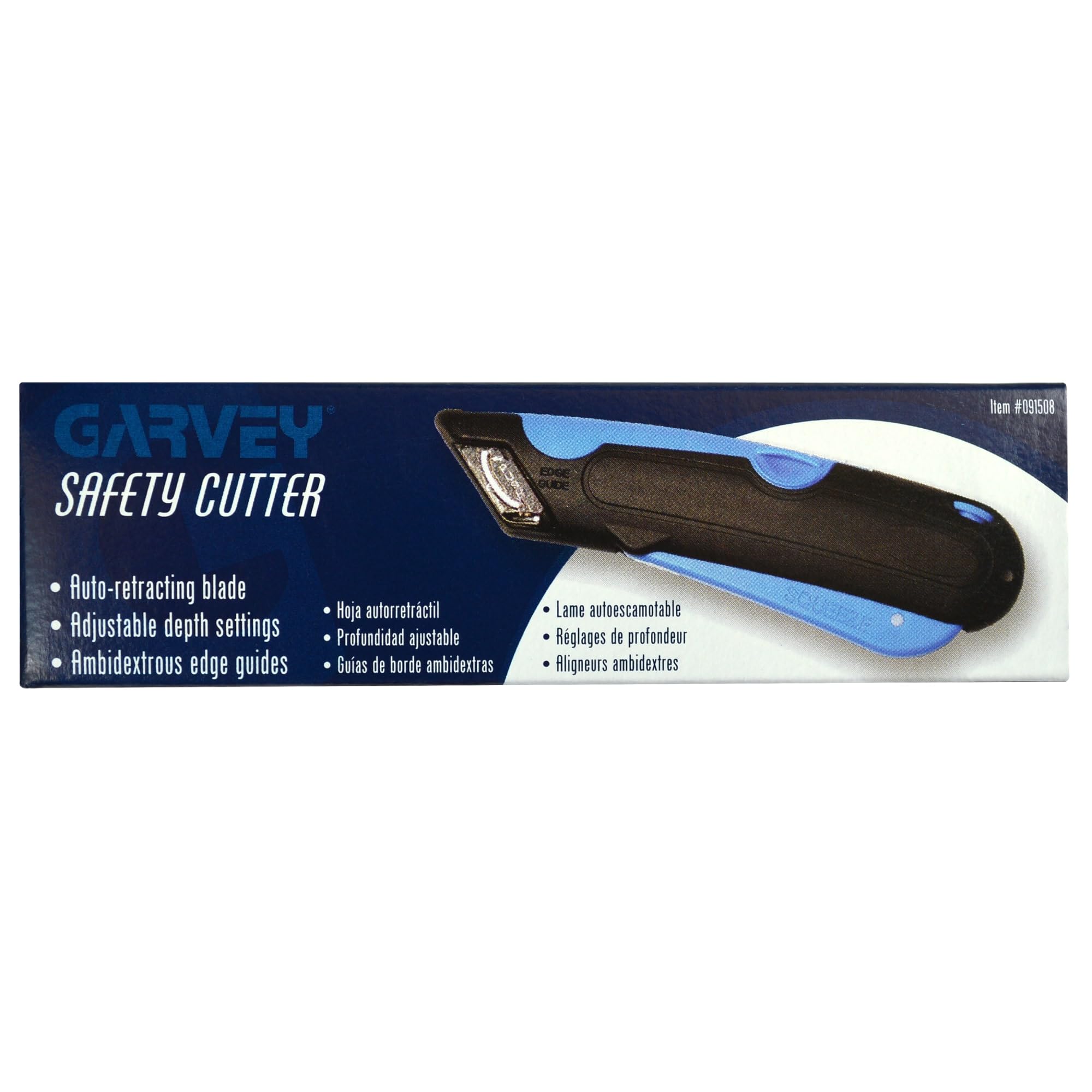 COSCO 091508 Self-Retracting Safety Utility Knife with Replaceable Blade - Black/Blue - Ideal for Packaging, Crafting & Office Use