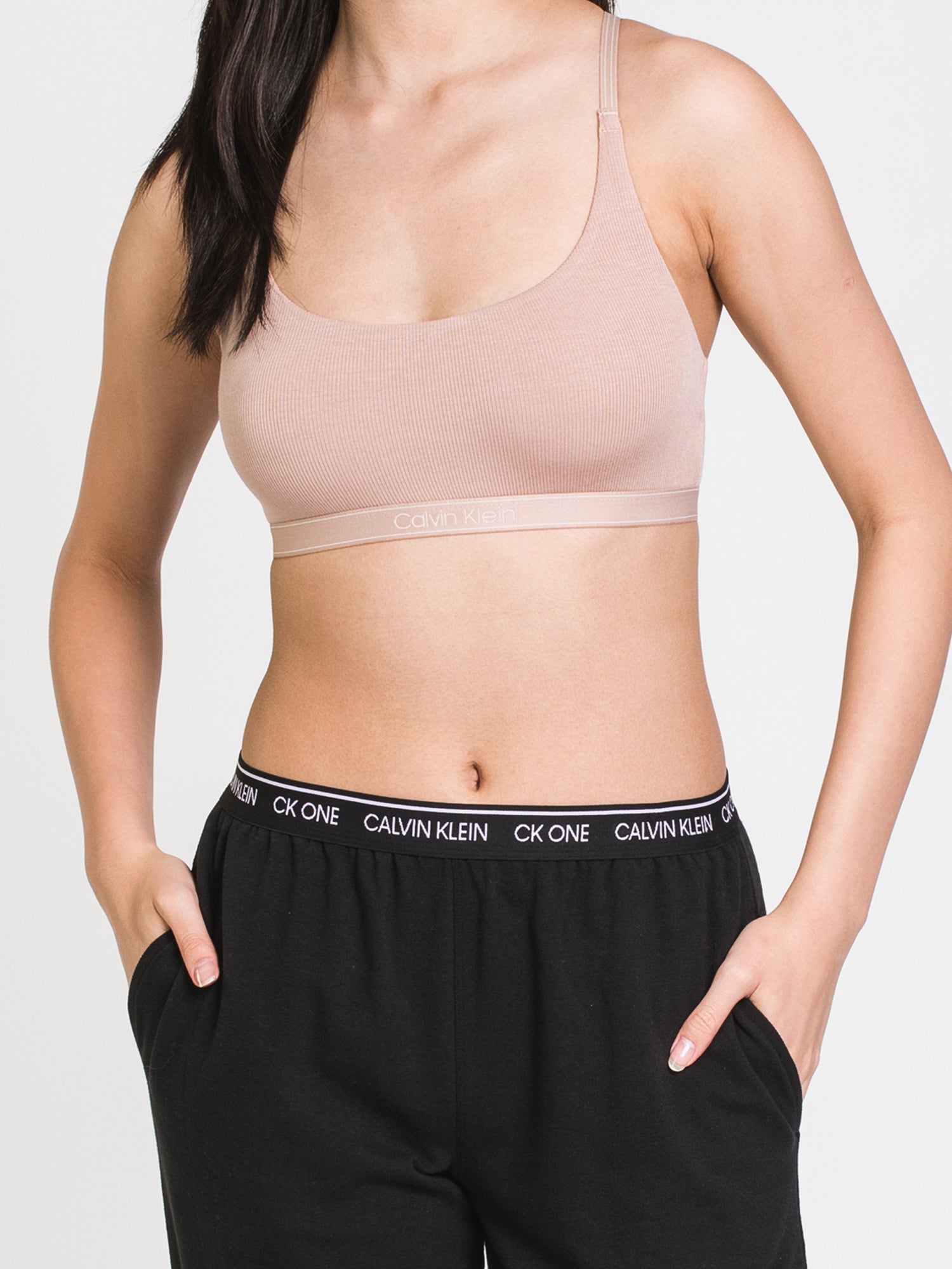 Calvin Klein Pure Ribbed Bra - Comfortable & Supportive Underwear for Women | Perfect for Everyday Wear & Layering