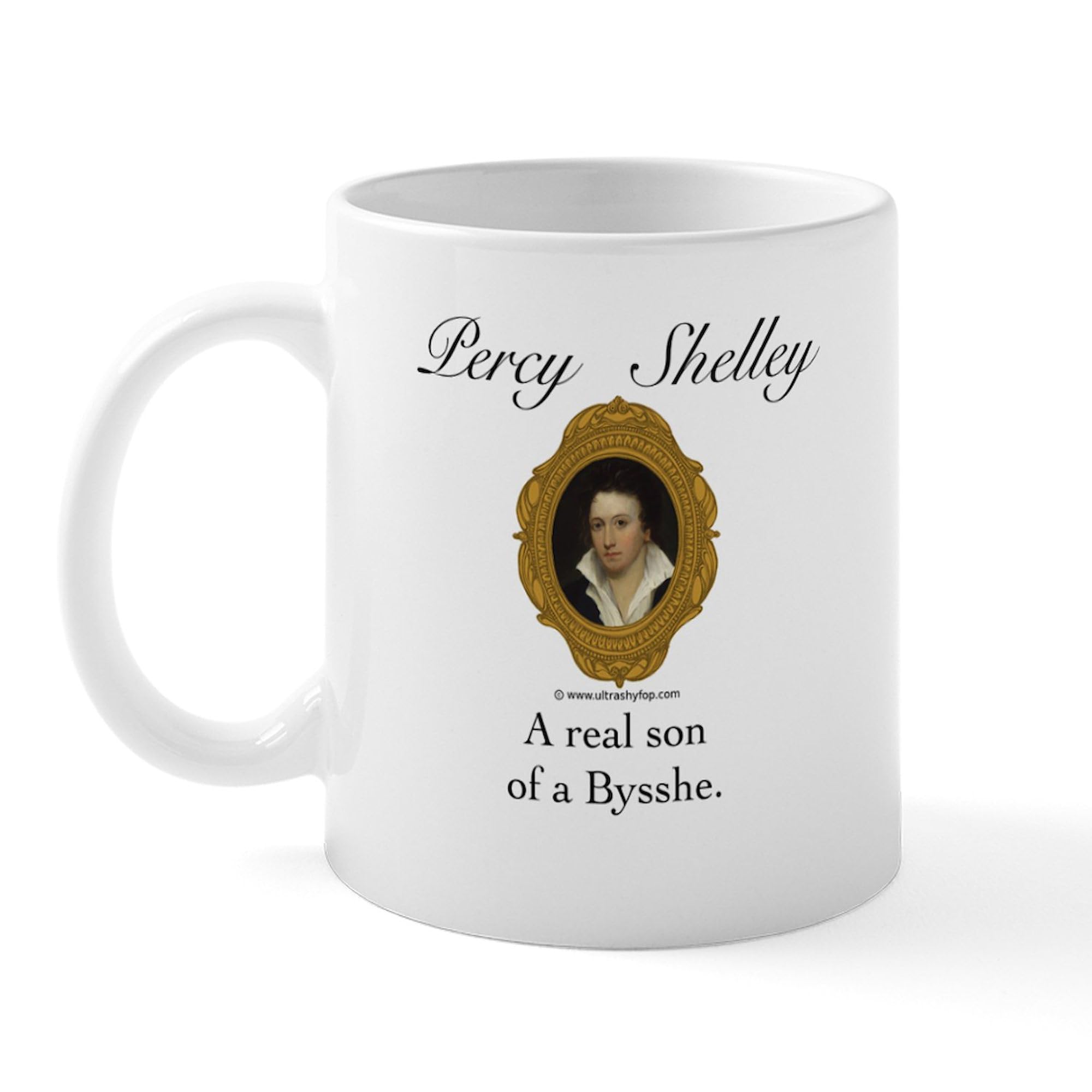 Percy Shelley 11 oz (325 ml) Ceramic Coffee Mug - Perfect for Tea, Hot Chocolate & Office Use - Literary Gift for Book Lovers & Poetry Fans