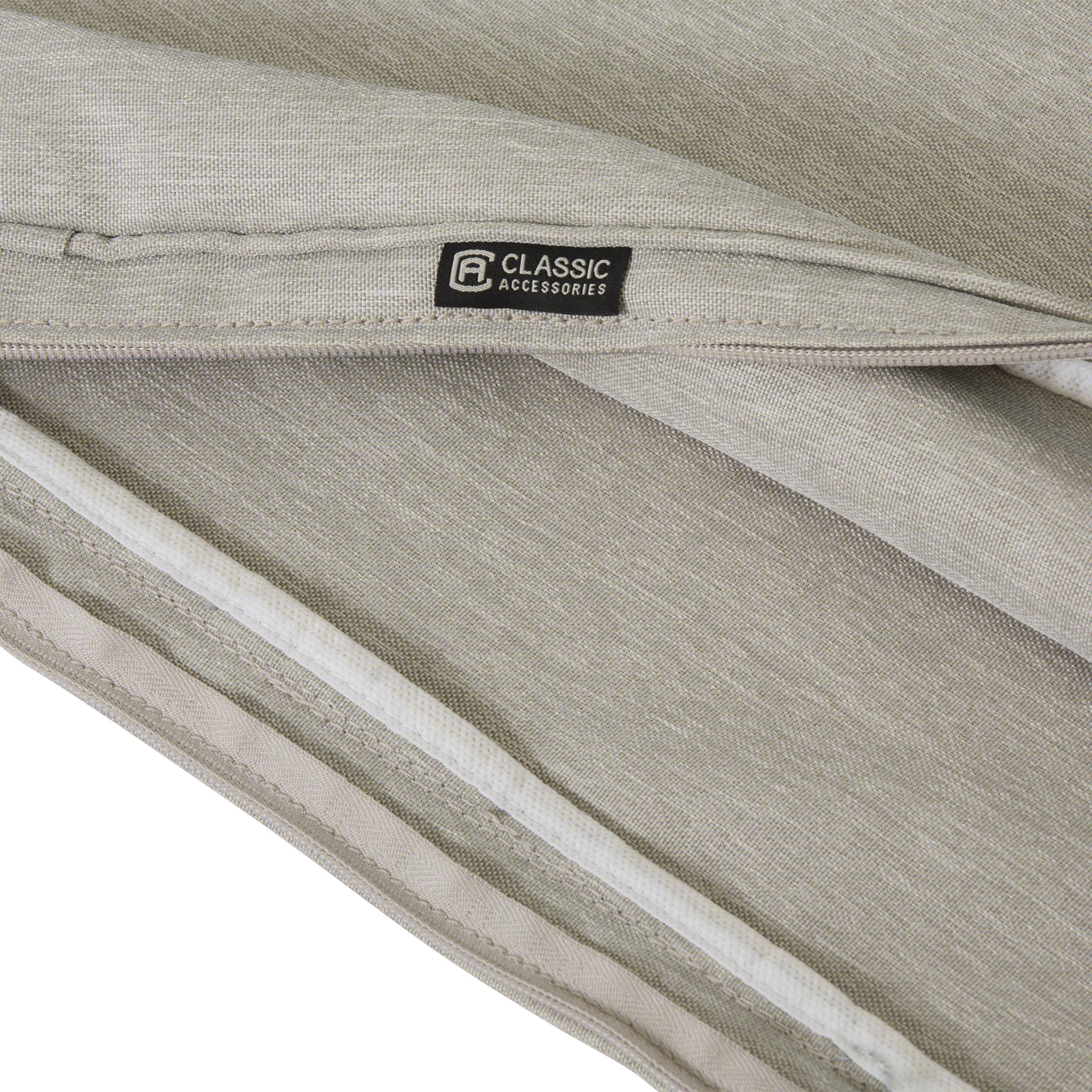 Classic Accessories Montlake Patio FadeSafe Seat Cushion - Grey, 23x21x5 Inches, Weather-Resistant Outdoor Furniture Cushion for Patio Chairs and Loungers