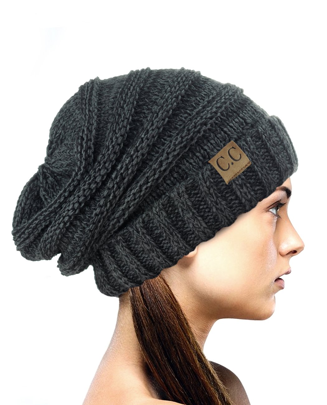 NYFASHION101 Slouchy Wrinkled Beanie Cap - Soft Stretchy Skull Hat for Men & Women - Perfect for Winter, Outdoor Activities & Casual Streetwear Fashion