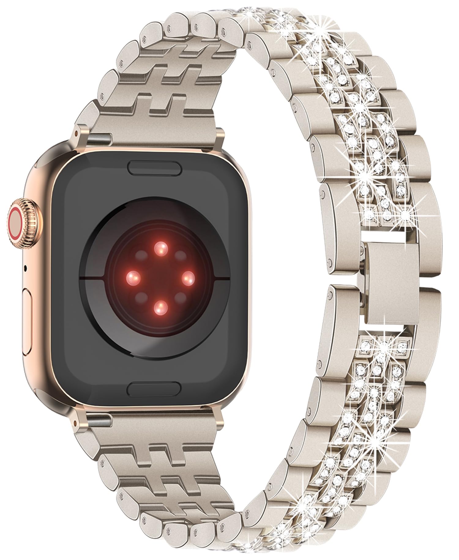 SAFTNE Compatible with Apple Watch Ultra Bands 38mm 40mm 41mm 42mm 44mm 45mm 49mm - Diamond Bling Metal Replacement Strap for iWatch Series SE 8 7 6 5 4 3 2 1 - Elegant Women's Bracelet Jewelry for Workout, Party & Daily Wear