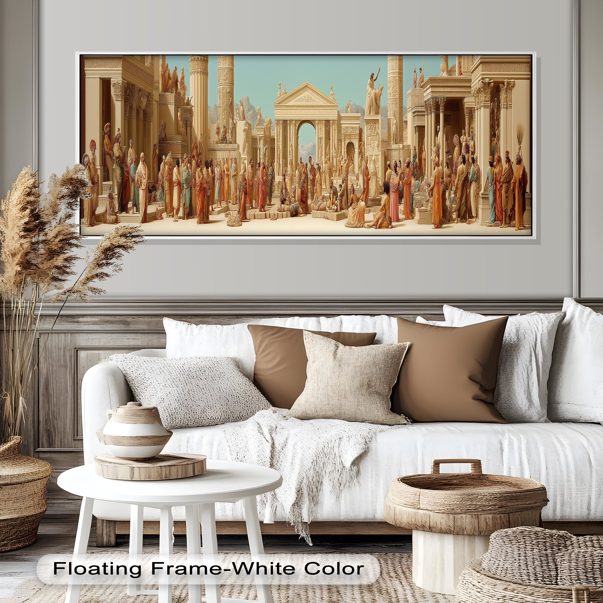 Ancient Agora Gathering - Roman Forum Oil Painting Wall Art | Historical Landscape Artwork | Perfect for Home Decor, Office & Gallery Display