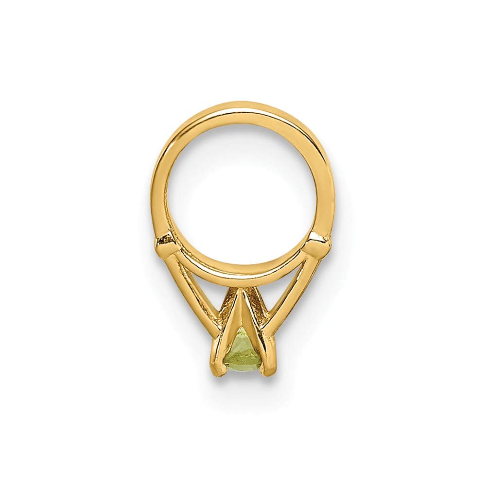 14k Yellow Gold Wedding Ring with Green Glass Charm - Elegant Bridal Jewelry