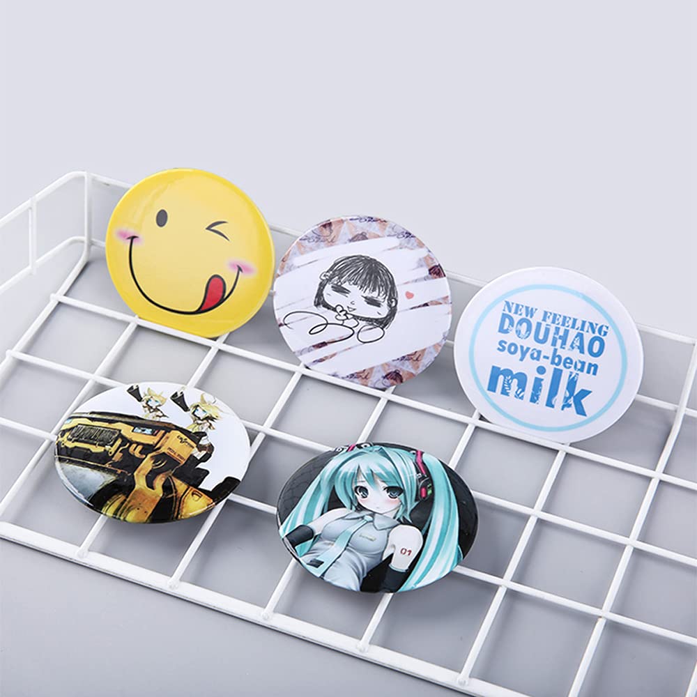 2.25 Inch Blank Button Badge Maker Kit - 98 Pack Metal Button Shells, Plastic Back Covers & Clear File Components for DIY Crafts, Arts, Souvenirs - Perfect for Button Maker Machines, Gifts, Events & School Projects