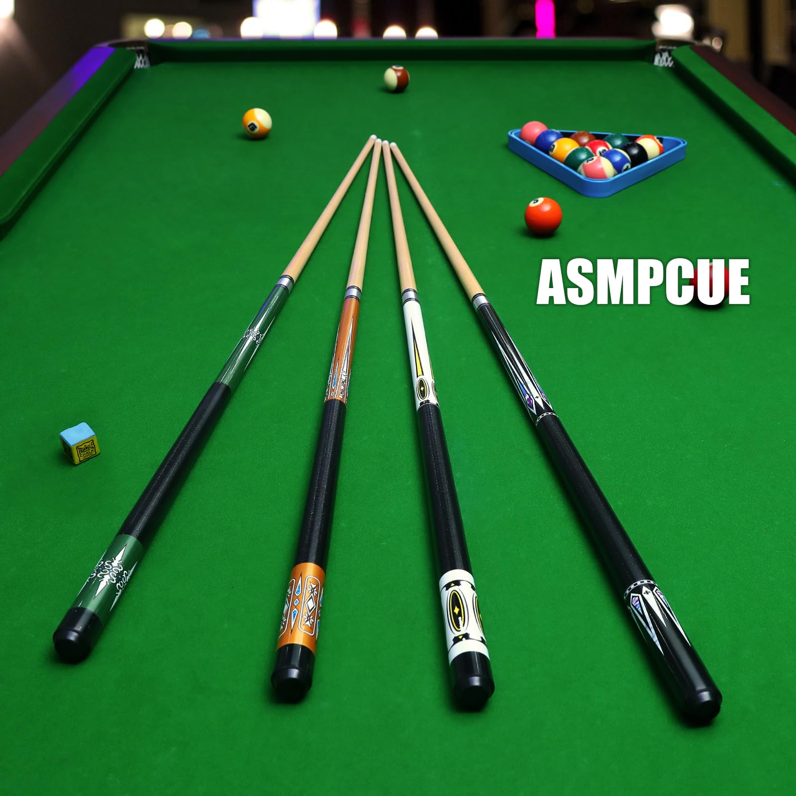 ASMPCUE 58 Inch 19 Oz Professional Pool Cue Stick - Hardwood Billiard Cue with 13mm Tip for Serious Players | Perfect for Tournament Play & Home Pool Tables