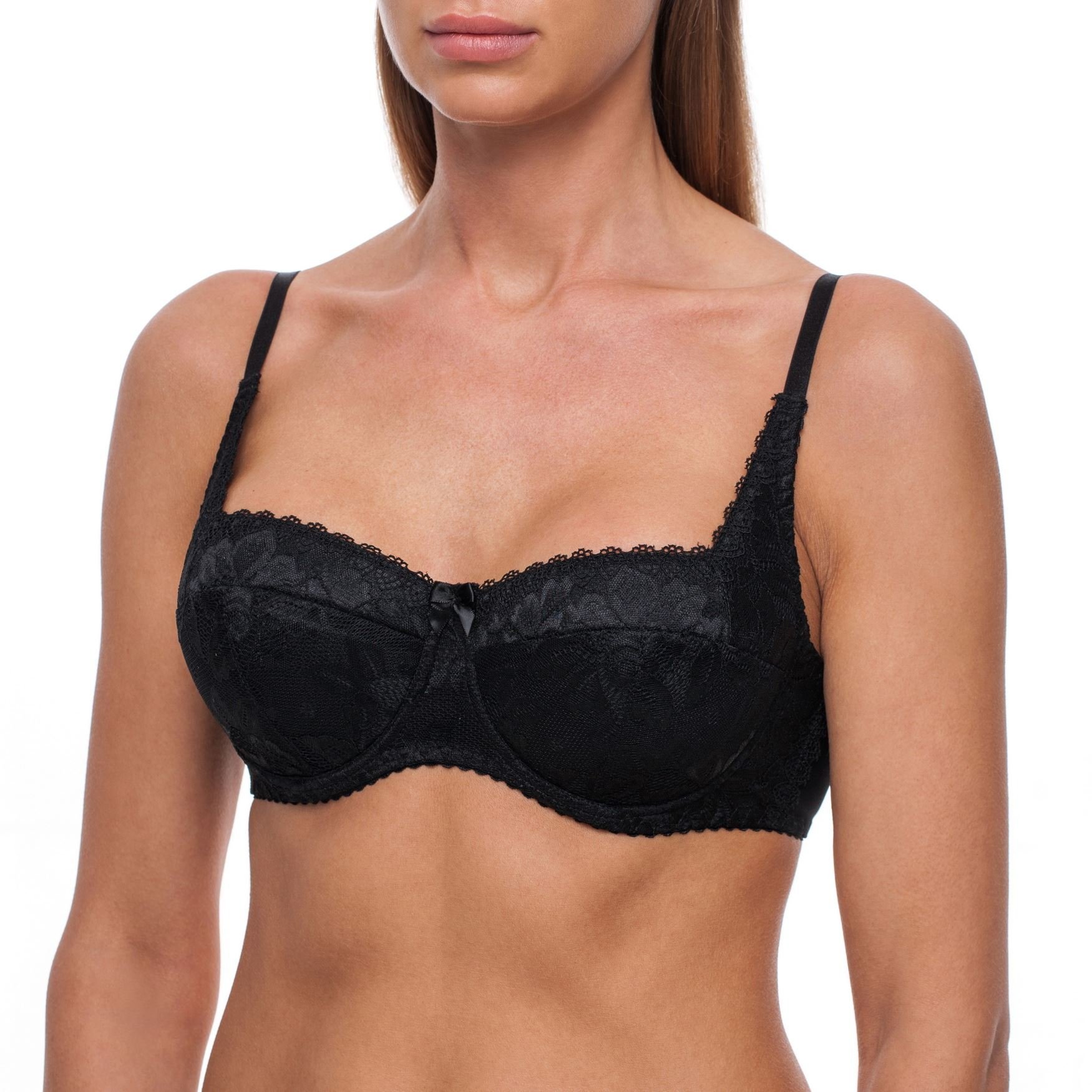 Frugue Women's Sexy Push Up Balconette Lace Shelf Bra - Comfortable & Supportive Underwire Lingerie for Date Night & Special Occasions