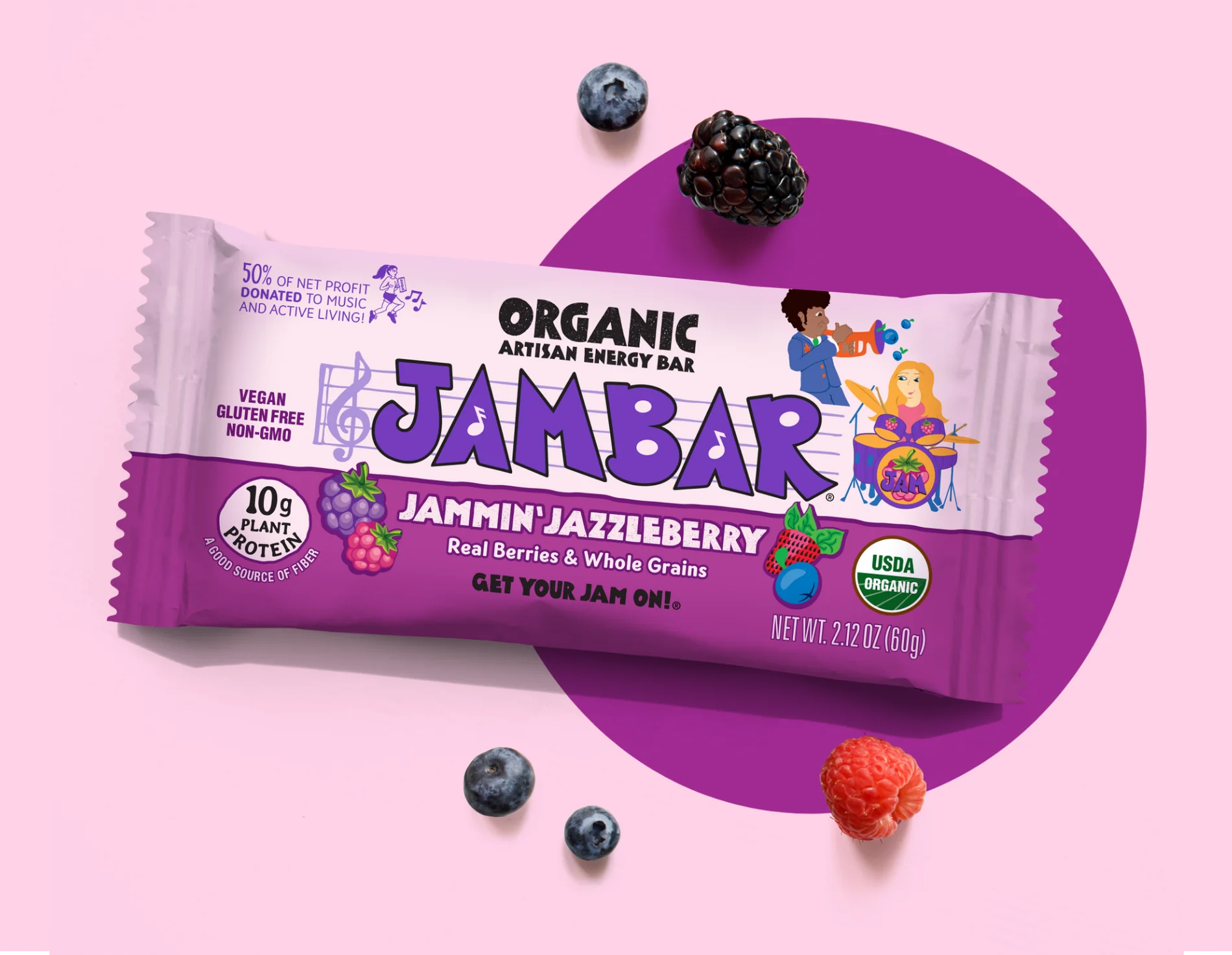 Organic JAMBAR Energy Bars - Healthy Snack for Hiking, Running & Workouts - Gluten-Free & Vegan Protein Bars for Active Lifestyles
