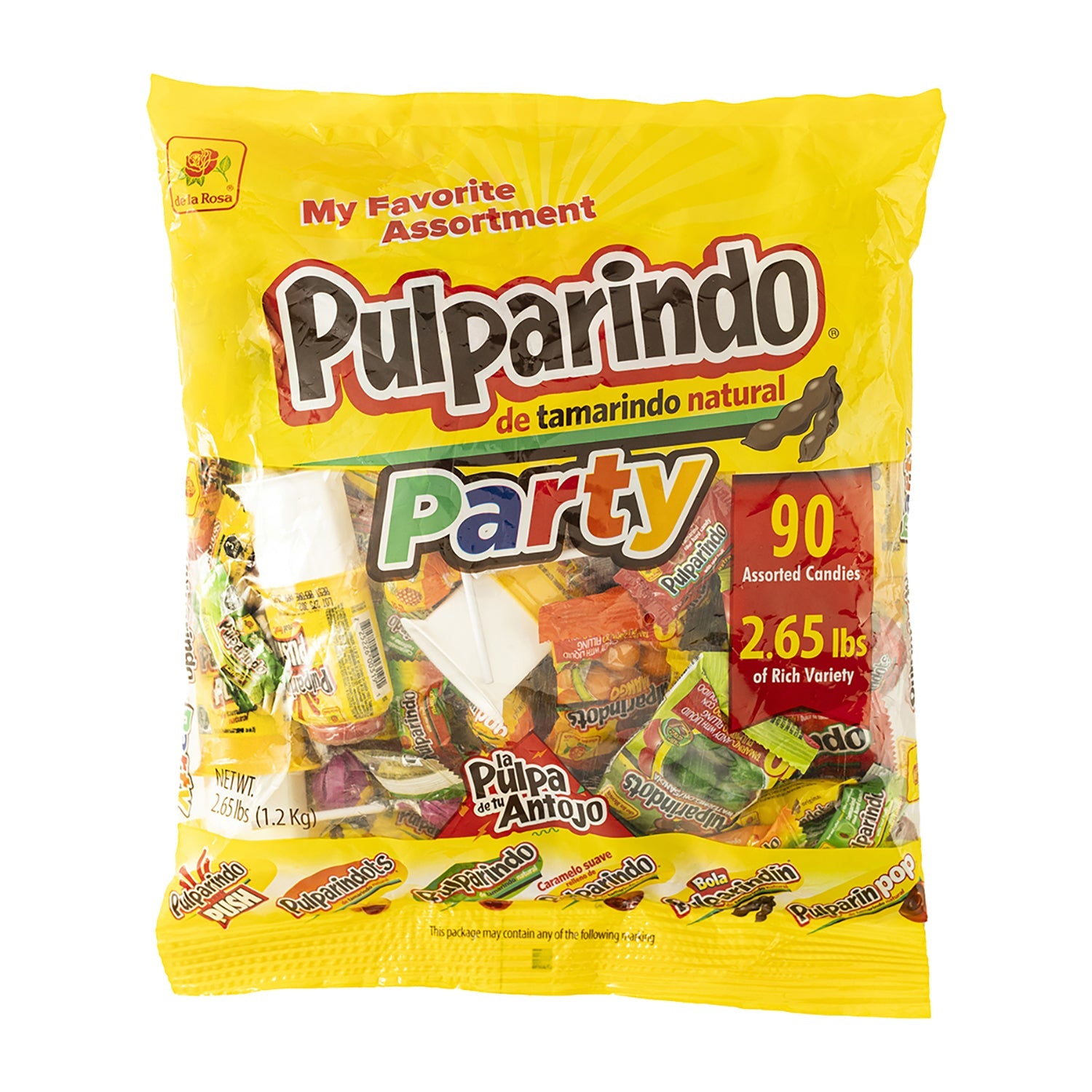 De La Rosa Pulparindo Fiesta Tamarind Candy - 2.6lb Bulk Bag | Authentic Mexican Candy for Parties, Snacking & Gifting